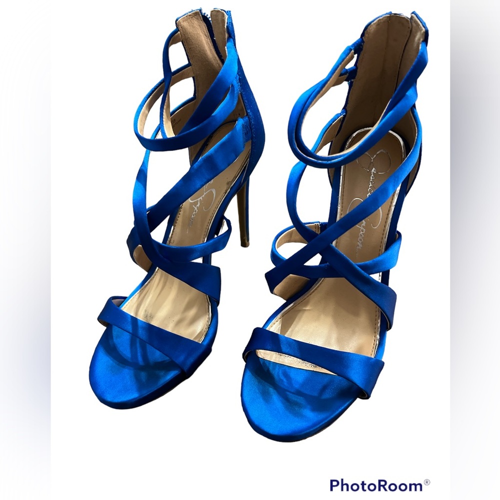 Jessica Simpson high heels size 8 with zipper in back.